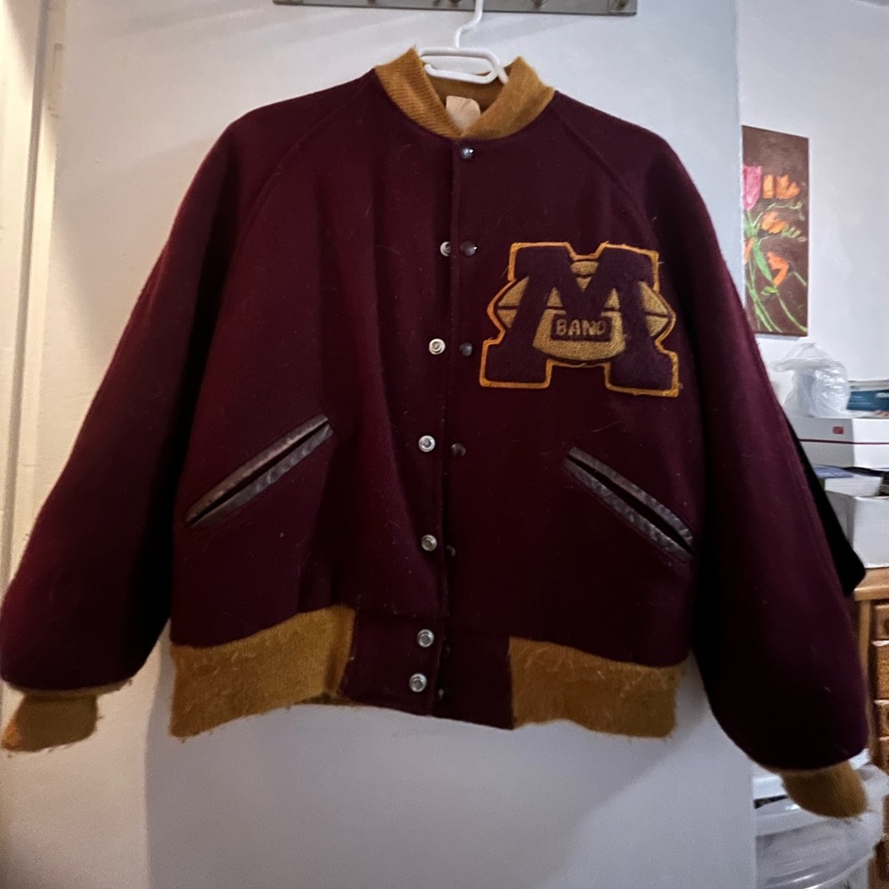 Maroon Jacket 
thrifted it for 100$
